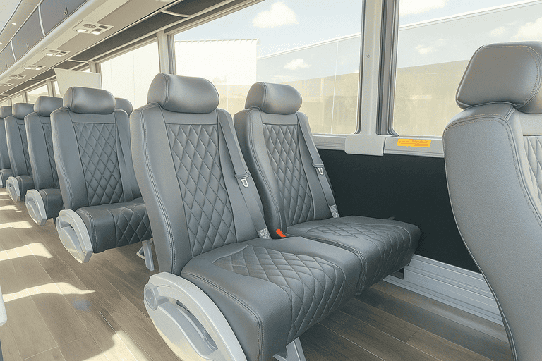 interior of Paterson Shuttle Bus Rentals charter bus